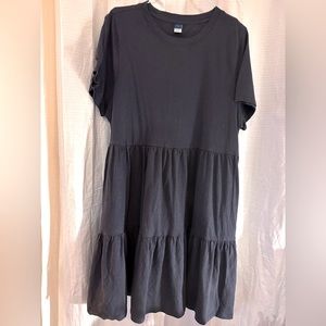 OLD NAVY EveryWear Slub-Knit Tiered Mini T-Shirt Swing Dress Navy blue size L